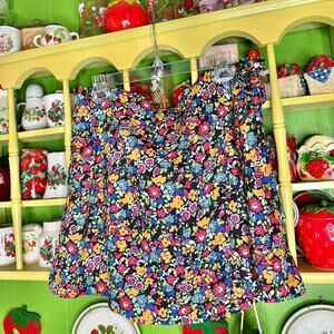Plus size boho fairycore cottagecore colorful floral mini skirt!